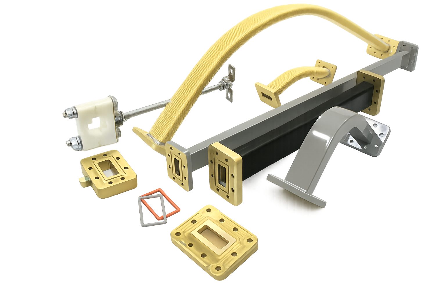Microwave waveguide and satellite components